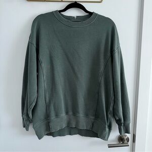 AERIE | Oversized Distressed Crew Neck Sweater